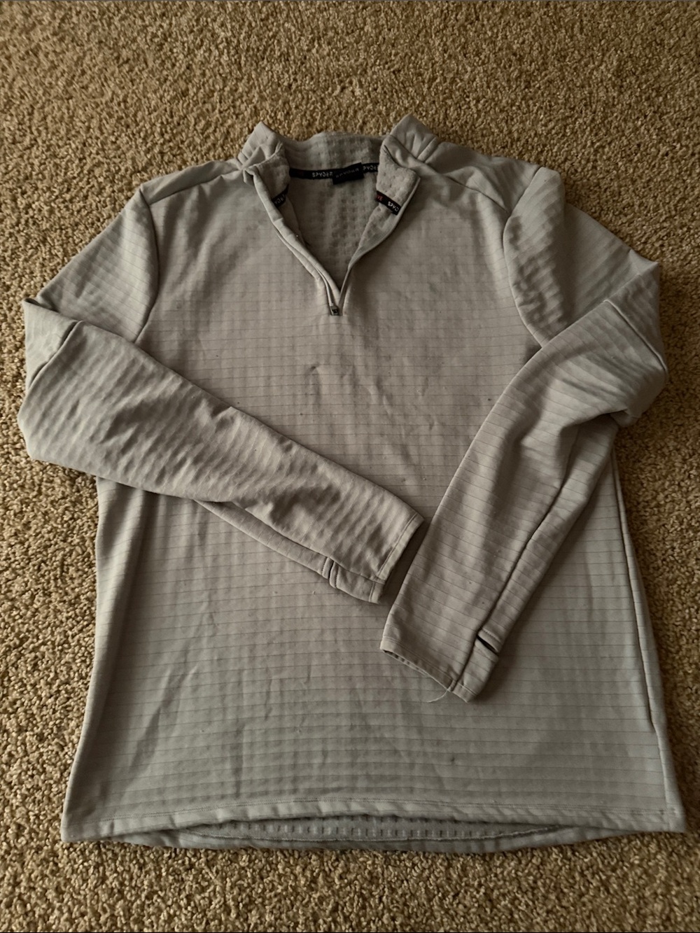 Men's Light Gray Quarter-Zip Pullover - Performance Long Sleeve